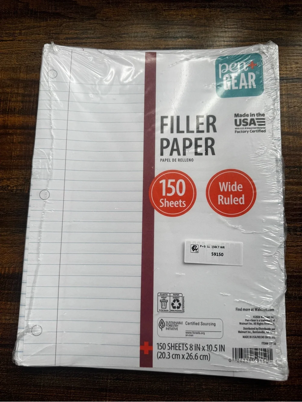 White Wide-Ruled Filler Paper - 150 Sheets